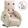 Cream-colored artificial leather foot massage recliner by , Armchairs - Ref: Foro24-3204894, Price: 280,26 €, Discount: %