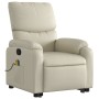 Cream-colored artificial leather foot massage recliner by , Armchairs - Ref: Foro24-3204894, Price: 280,26 €, Discount: %