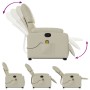 Cream-colored artificial leather foot massage recliner by , Armchairs - Ref: Foro24-3204894, Price: 280,26 €, Discount: %