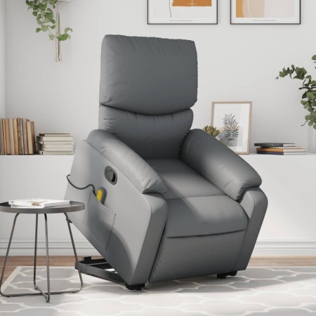 Gray artificial leather foot massage recliner. by , Armchairs - Ref: Foro24-3204896, Price: 276,21 €, Discount: %