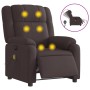 Sillón reclinable de masaje eléctrico tela marrón oscuro de , Sillones - Ref: Foro24-3205195, Precio: 277,17 €, Descuento: %