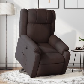 Sillón reclinable elevable tela marrón oscuro de , Sillones - Ref: Foro24-3205207, Precio: 395,85 €, Descuento: %