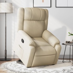 Sillón reclinable elevable de tela color crema de , Sillones - Ref: Foro24-3205211, Precio: 274,40 €, Descuento: %