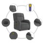 Liftable reclining electric massage chair dark gray fabric by , Armchairs - Ref: Foro24-3205239, Price: 341,91 €, Discount: %