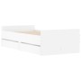 White bed frame with drawers 100x200 cm by , Beds and slatted bases - Ref: Foro24-3207364, Price: 146,24 €, Discount: %