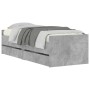 Concrete gray bed frame with drawers 100x200 cm by , Beds and slatted bases - Ref: Foro24-3207339, Price: 195,25 €, Discount: %