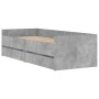 Concrete gray bed frame with drawers 100x200 cm by , Beds and slatted bases - Ref: Foro24-3207339, Price: 195,25 €, Discount: %