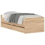 Sonoma oak bed frame with drawers 90x200 cm by , Beds and slatted bases - Ref: Foro24-3207345, Price: 175,35 €, Discount: %