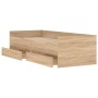 Sonoma oak bed frame with drawers 90x200 cm by , Beds and slatted bases - Ref: Foro24-3207345, Price: 175,35 €, Discount: %