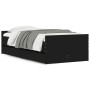 Estructura de cama con cajones negro 90x190 cm de , Camas y somieres - Ref: Foro24-3207379, Precio: 163,99 €, Descuento: %