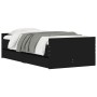 Estructura de cama con cajones negro 90x190 cm de , Camas y somieres - Ref: Foro24-3207379, Precio: 163,99 €, Descuento: %