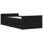 Estructura de cama con cajones negro 90x190 cm de , Camas y somieres - Ref: Foro24-3207379, Precio: 163,99 €, Descuento: %