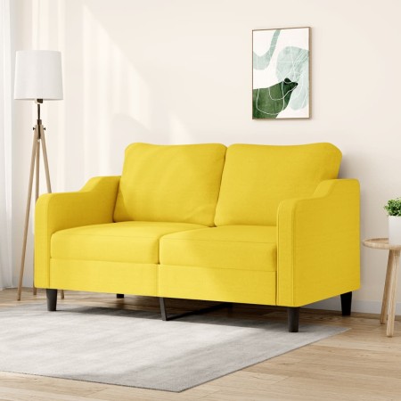 2 seater sofa in light yellow fabric 140 cm by , Sofas - Ref: Foro24-359364, Price: 214,88 €, Discount: %