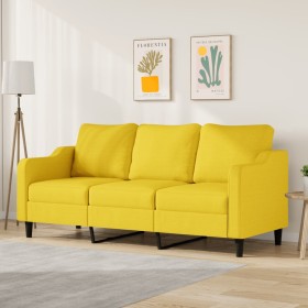 3-seater light yellow fabric sofa 180 cm by , Sofas - Ref: Foro24-359372, Price: 281,02 €, Discount: %