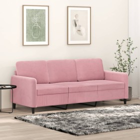 3-Sitzer-Sofa aus rosa Samt, 180 cm von , Sofas - Ref: Foro24-359455, Preis: 299,57 €, Rabatt: %