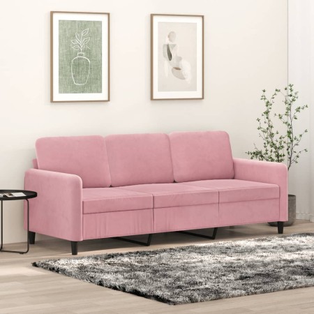 3-seater pink velvet sofa 180 cm by , Sofas - Ref: Foro24-359455, Price: 299,29 €, Discount: %