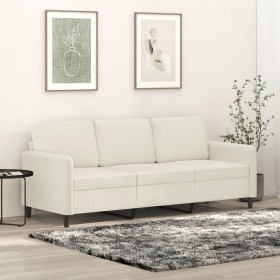 Cremefarbenes 3-Sitzer-Sofa aus Samt, 180 cm von , Sofas - Ref: Foro24-359460, Preis: 286,99 €, Rabatt: %