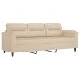 3-seater sofa in cream microfiber fabric 180 cm by , Sofas - Ref: Foro24-359571, Price: 315,57 €, Discount: %