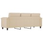 3-seater sofa in cream microfiber fabric 180 cm by , Sofas - Ref: Foro24-359571, Price: 315,57 €, Discount: %