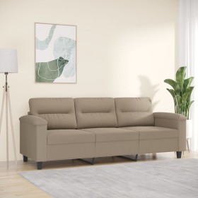 3-seater sofa in taupe gray microfiber fabric 180 cm by , Sofas - Ref: Foro24-359567, Price: 331,99 €, Discount: %