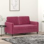 Red velvet 2-seater sofa 120 cm by , Sofas - Ref: Foro24-359436, Price: 232,59 €, Discount: %