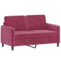 Red velvet 2-seater sofa 120 cm by , Sofas - Ref: Foro24-359436, Price: 232,59 €, Discount: %