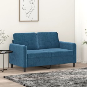 2-Sitzer-Sofa aus blauem Samt, 120 cm von , Sofas - Ref: Foro24-359441, Preis: 232,36 €, Rabatt: %