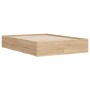 Cama con cajones madera ingeniería roble Sonoma 120x200 cm de , Camas y somieres - Ref: Foro24-3207282, Precio: 246,97 €, Des...