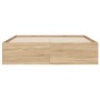 Cama con cajones madera ingeniería roble Sonoma 120x200 cm de , Camas y somieres - Ref: Foro24-3207282, Precio: 246,97 €, Des...