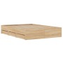 Cama con cajones madera ingeniería roble Sonoma 120x200 cm de , Camas y somieres - Ref: Foro24-3207282, Precio: 246,97 €, Des...