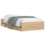 Cama con cajones madera ingeniería roble Sonoma 100x200 cm de , Camas y somieres - Ref: Foro24-3207289, Precio: 136,19 €, Des...