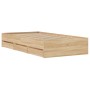 Cama con cajones madera ingeniería roble Sonoma 100x200 cm de , Camas y somieres - Ref: Foro24-3207289, Precio: 136,19 €, Des...