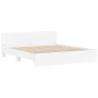 White bed frame with headboard 160x200 cm by , Beds and slatted bases - Ref: Foro24-3207469, Price: 157,41 €, Discount: %