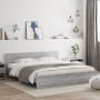 Sonoma gray bed frame with headboard 160x200 cm by , Beds and slatted bases - Ref: Foro24-3207474, Price: 193,38 €, Discount: %