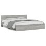 Sonoma gray bed frame with headboard 160x200 cm by , Beds and slatted bases - Ref: Foro24-3207474, Price: 193,38 €, Discount: %