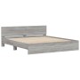 Sonoma gray bed frame with headboard 160x200 cm by , Beds and slatted bases - Ref: Foro24-3207474, Price: 193,38 €, Discount: %