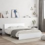 Estructura de cama con cabecero blanca 140x200 cm de , Camas y somieres - Ref: Foro24-3207483, Precio: 149,22 €, Descuento: %