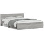 Sonoma gray bed frame with headboard 150x200 cm by , Beds and slatted bases - Ref: Foro24-3207481, Price: 189,14 €, Discount: %