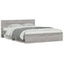 Sonoma gray bed frame with headboard 140x200 cm by , Beds and slatted bases - Ref: Foro24-3207488, Price: 163,99 €, Discount: %