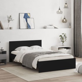 Bed frame with black headboard 120x190 cm by , Beds and slatted bases - Ref: Foro24-3207512, Price: 153,99 €, Discount: %