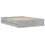 Betongraues Holzwerkstoffbett mit Schubladen 120x190 cm von , Betten und Lattenroste - Ref: Foro24-3207318, Preis: 192,99 €, ...