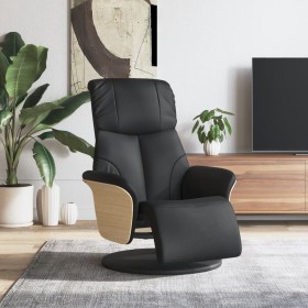 Recliner chair with footrest in black synthetic leather by , Armchairs - Ref: Foro24-356629, Price: 257,49 €, Discount: %