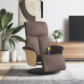 Sillón reclinable masaje con reposapiés cuero sintético marrón de , Sillones - Ref: Foro24-356634, Precio: 272,99 €, Descuent...