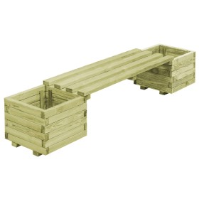 Garden bench with pine wood planters treated with preservatives by vidaXL, Pots and planters - Ref: Foro24-44949, Price: 96,6...