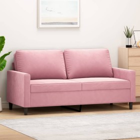 2-Sitzer-Sofa aus rosafarbenem Samt, 140 cm von , Sofas - Ref: Foro24-359202, Preis: 250,99 €, Rabatt: %