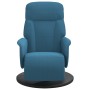 Blue velvet recliner with footrest by , Armchairs - Ref: Foro24-356681, Price: 200,45 €, Discount: %