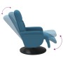 Blue velvet recliner with footrest by , Armchairs - Ref: Foro24-356681, Price: 200,45 €, Discount: %