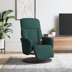 Dark green velvet massage recliner with footrest by , Armchairs - Ref: Foro24-356695, Price: 219,99 €, Discount: %