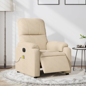 Electric massage recliner cream-colored microfiber fabric by , Armchairs - Ref: Foro24-3204926, Price: 286,99 €, Discount: %