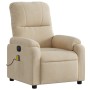 Electric massage recliner cream-colored microfiber fabric by , Armchairs - Ref: Foro24-3204926, Price: 281,98 €, Discount: %